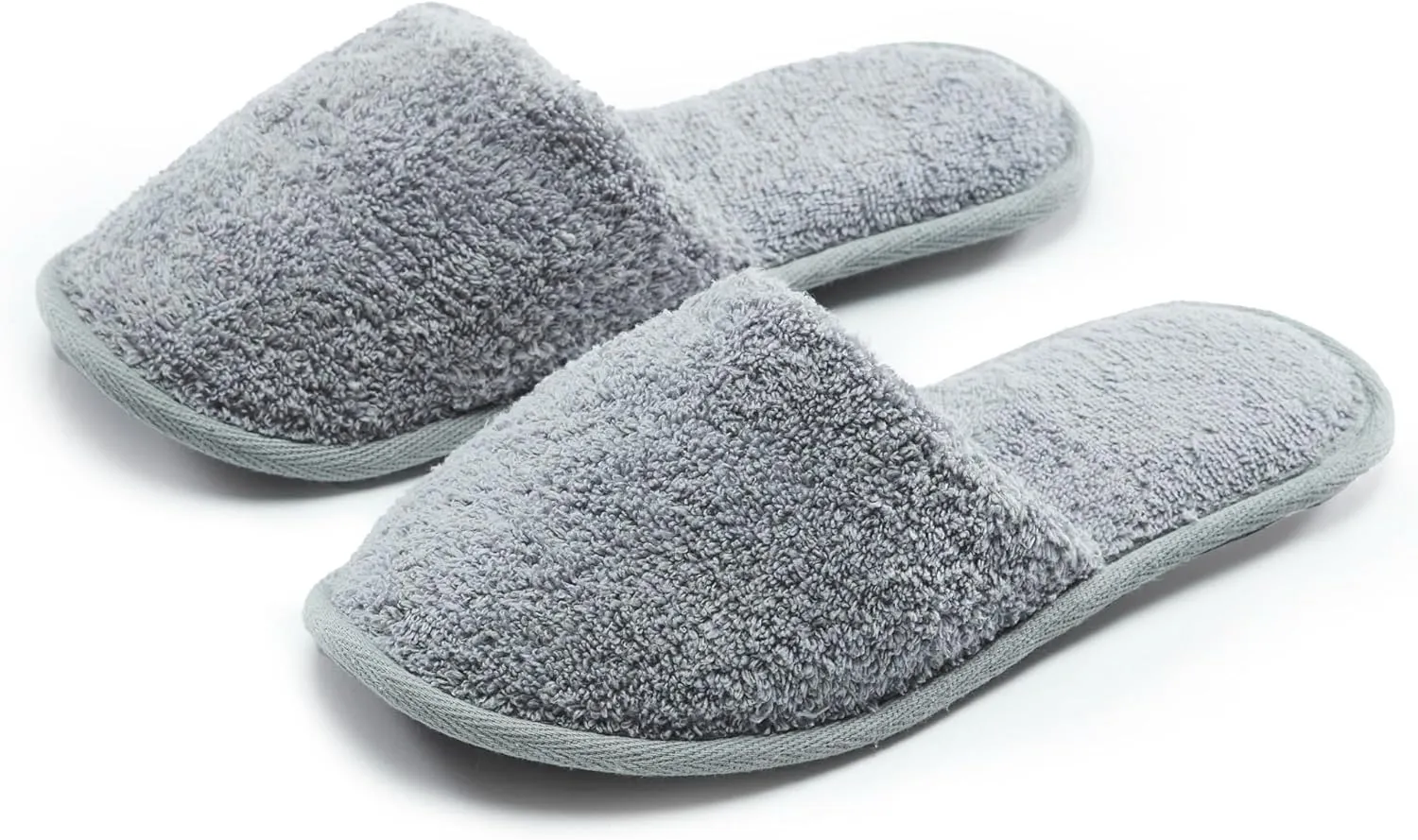 Men's Cotton Bath Slippers, Terry Cloth Travel Hotel Slippers for Men
