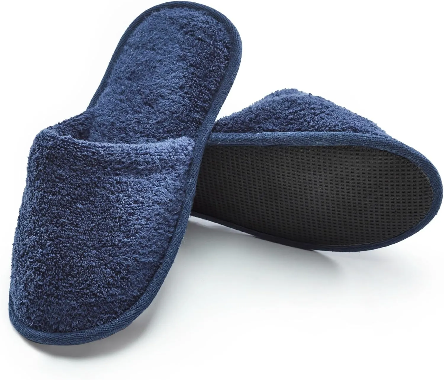 Men's Cotton Bath Slippers, Terry Cloth Travel Hotel Slippers for Men