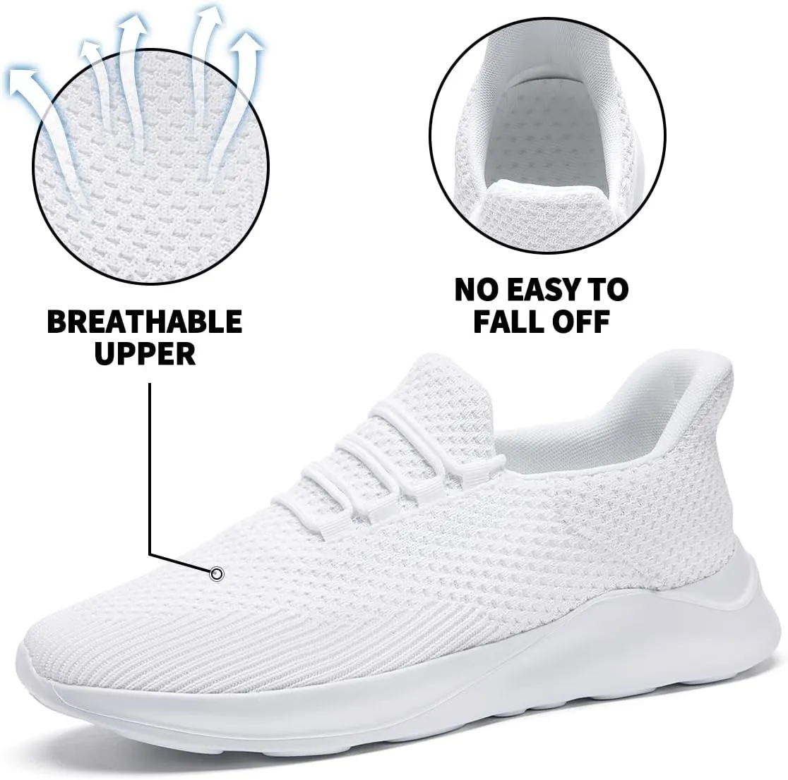 Mens Running Shoes Slip On Sneakers Walking Tennis Shoes Gym Athletic Sports Fashion Casual Breathable