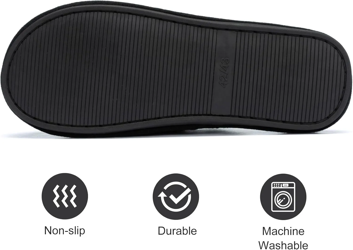 Mens Two-Tone Scuff Slippers with Memory Foam Cozy Warm Slip On House Shoes for Indoor Outdoor Gifts for Men Him Dad