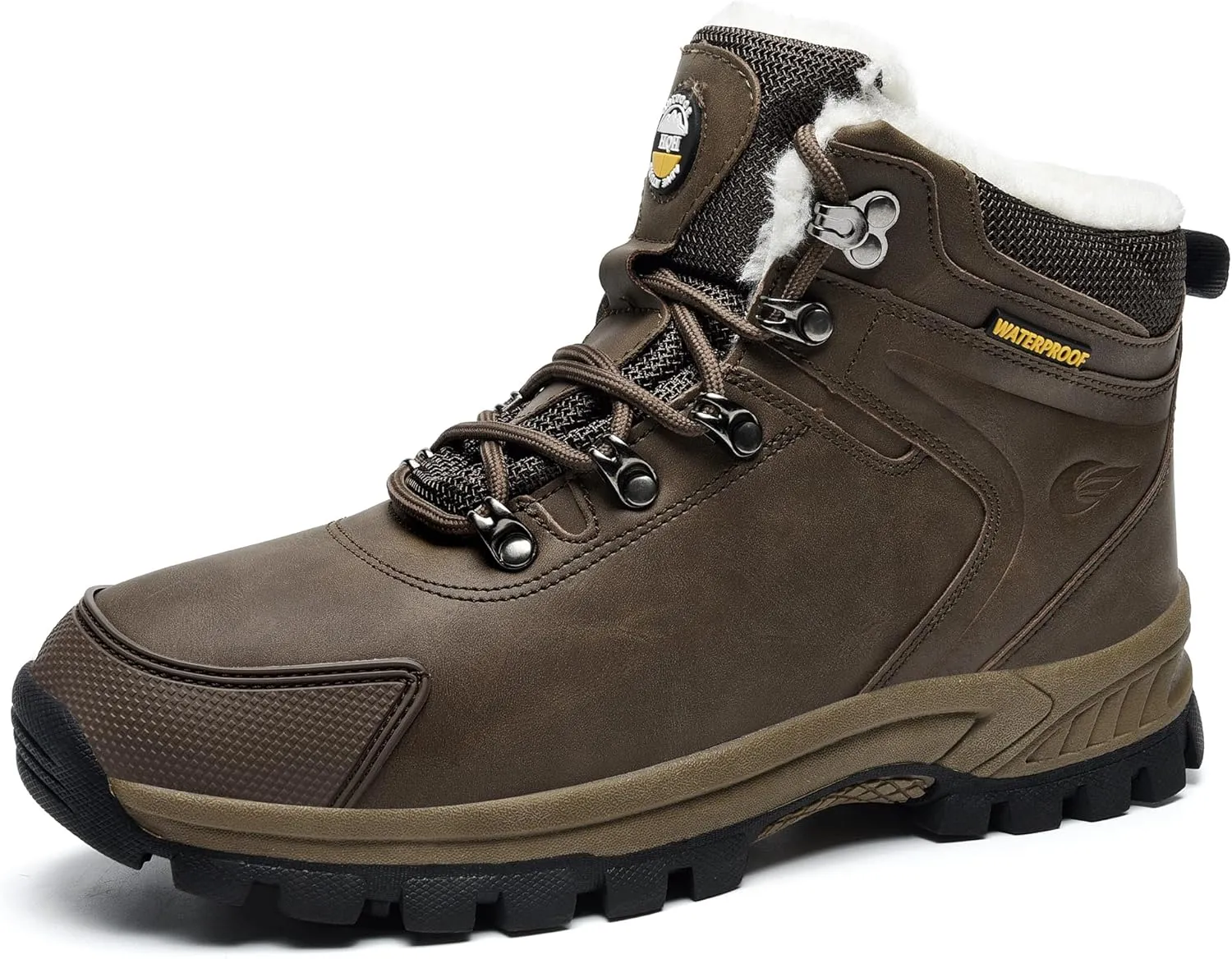 Mens Winter Snow Boots Women Waterproof Cold Weather Hiking Bootie Warm Fur Lined Casual Anti Slip Work Ankle Shoes
