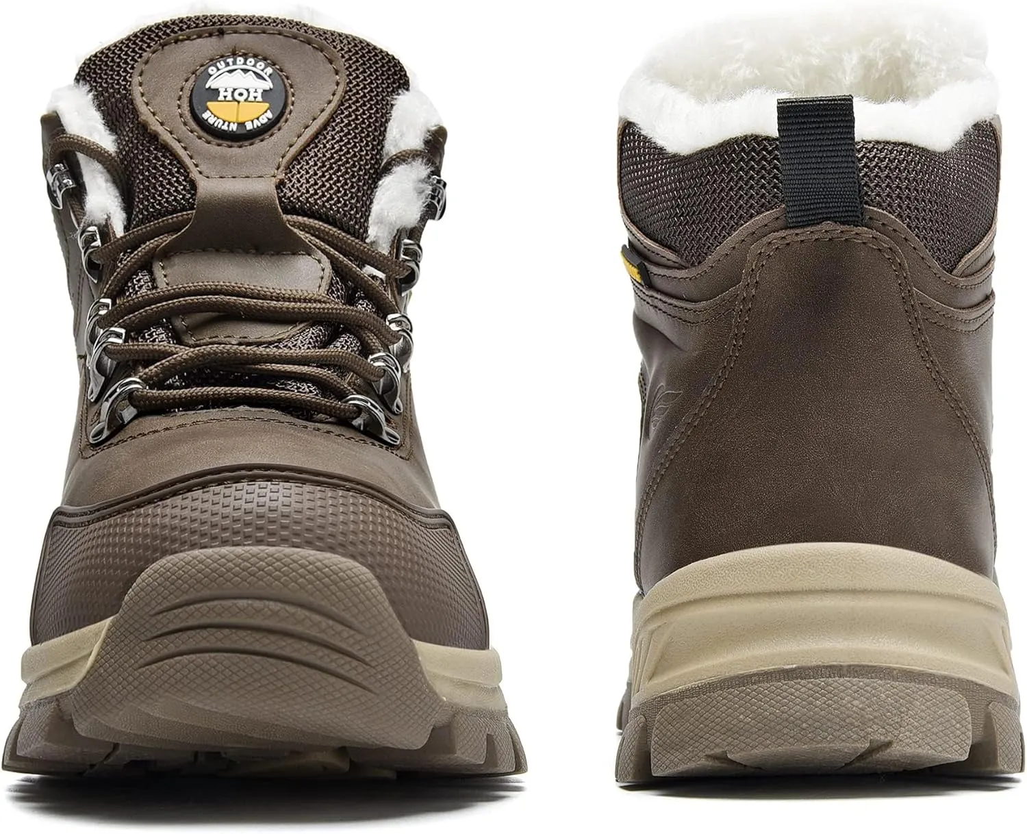 Mens Winter Snow Boots Women Waterproof Cold Weather Hiking Bootie Warm Fur Lined Casual Anti Slip Work Ankle Shoes