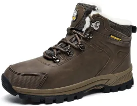 Mens Winter Snow Boots Women Waterproof Cold Weather Hiking Bootie Warm Fur Lined Casual Anti Slip Work Ankle Shoes