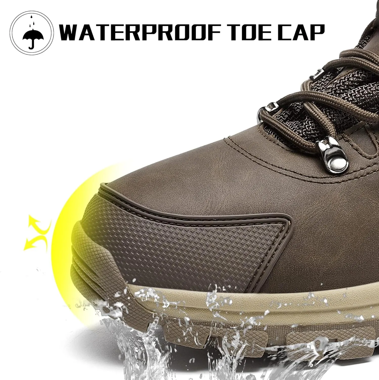 Mens Winter Snow Boots Women Waterproof Cold Weather Hiking Bootie Warm Fur Lined Casual Anti Slip Work Ankle Shoes