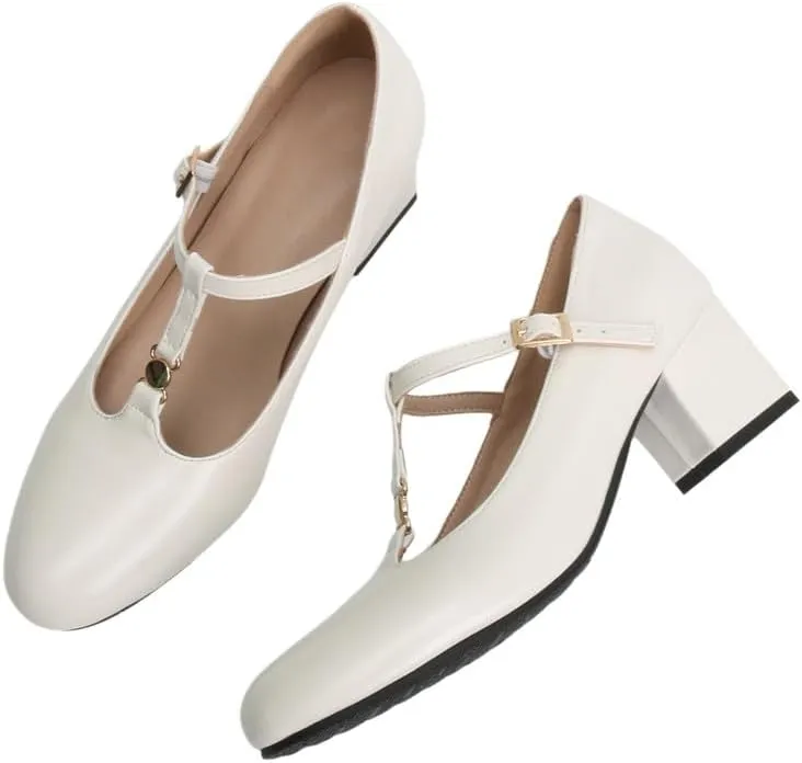 MEOTINA Cute Bow Heels Mary Janes Shoes Women Dress Platform Strappy High Heels Kawaii Shoes