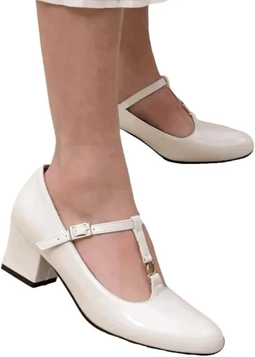 MEOTINA Cute Bow Heels Mary Janes Shoes Women Dress Platform Strappy High Heels Kawaii Shoes