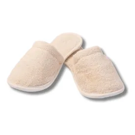 Natural Toweling Slippers - Luxury 100% Organic Cotton, Ultra Soft, Machine Washable Indoor Slippers for Bath and Home S Size UK(4-5) US(6-7)