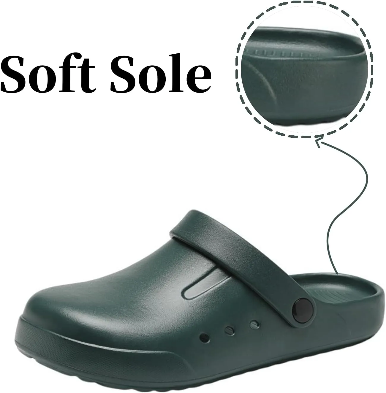 Nihaoya Clogs for Men and Womens Garden Shoes Slip-on Outdoor Beach Slippers Comfort Slip Resistant Sandals Lightweight Breathable