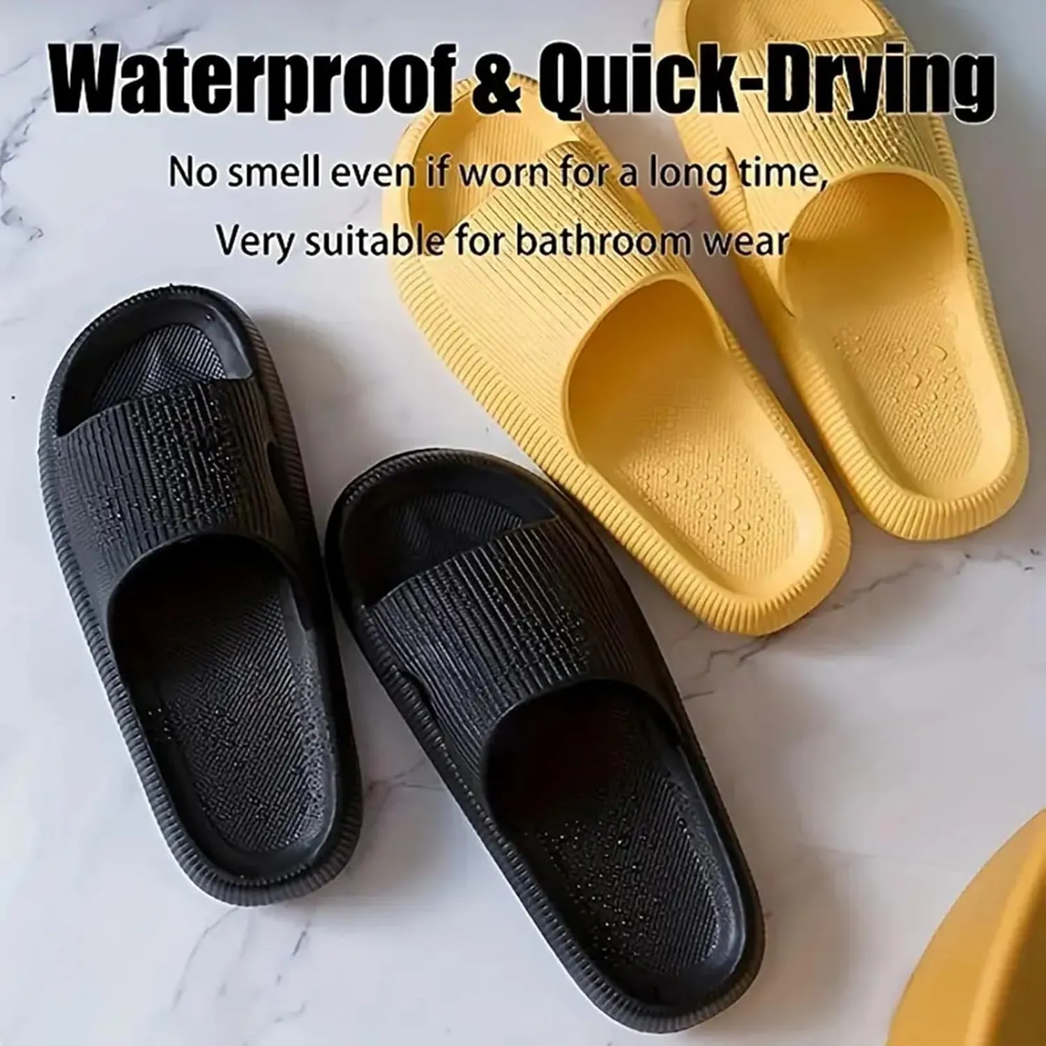 Pillow Slippers for Men Pillow Slippers Non-Slip Bathroom Shower Sandals Soft Thick Sole Indoor and Outdoor Slides