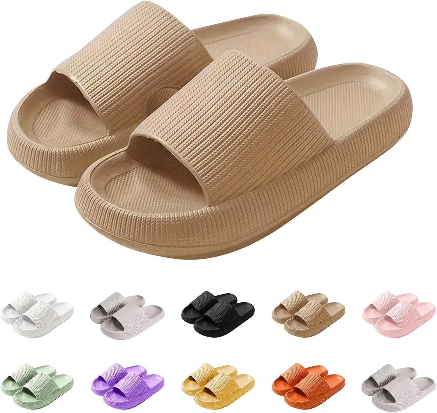 Pillow Slippers for Men Pillow Slippers Non-Slip Bathroom Shower Sandals Soft Thick Sole Indoor and Outdoor Slides