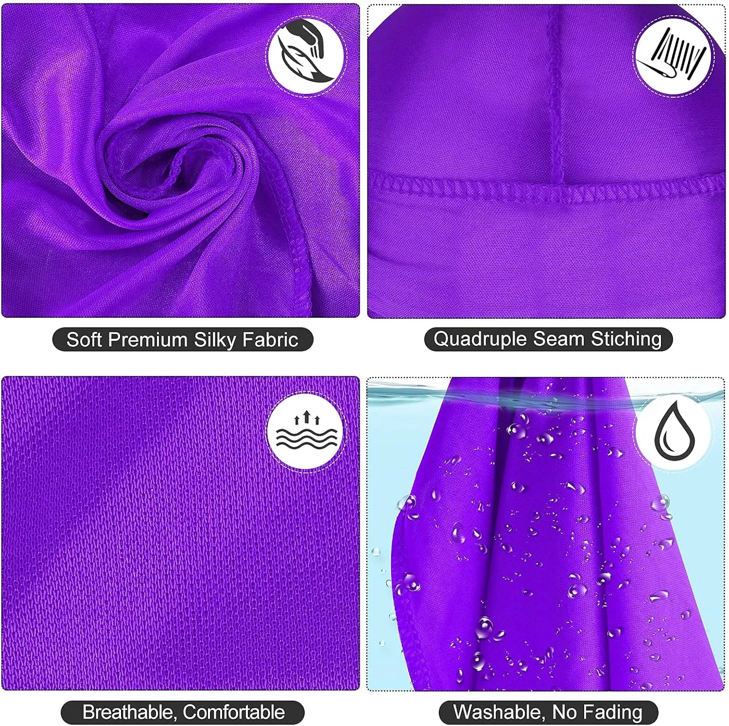 Premium Durag Pack for Men, Silky Doo Rag for 360 540 720 Waves