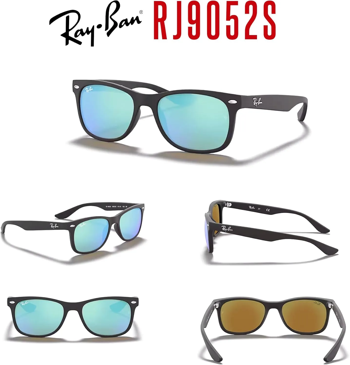 Ray-Ban Junior XS Kids' New Wayfarer RJ9052S Square Sunglasses for SMALL Boys and Girls   BUNDLE With DIW Kit