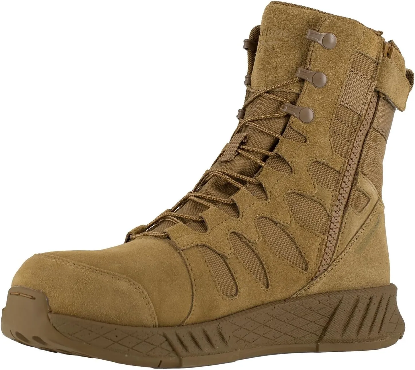 Reebok Men's Rb4360 Floatride Energy Safety Toe 8" Tactical Boot with Side Zipper Coyote Military