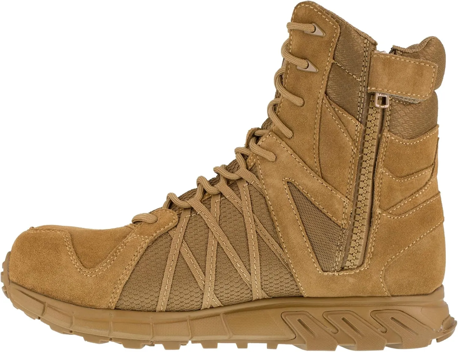 Reebok Men's Trailgrip Safety Toe 8" Tactical Boot with Side Zipper Military