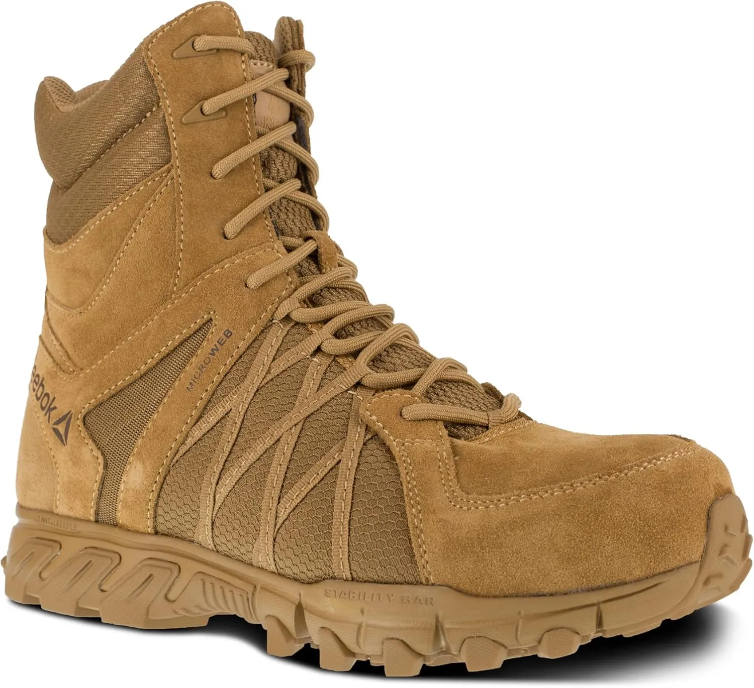 Reebok Men's Trailgrip Safety Toe 8" Tactical Boot with Side Zipper Military