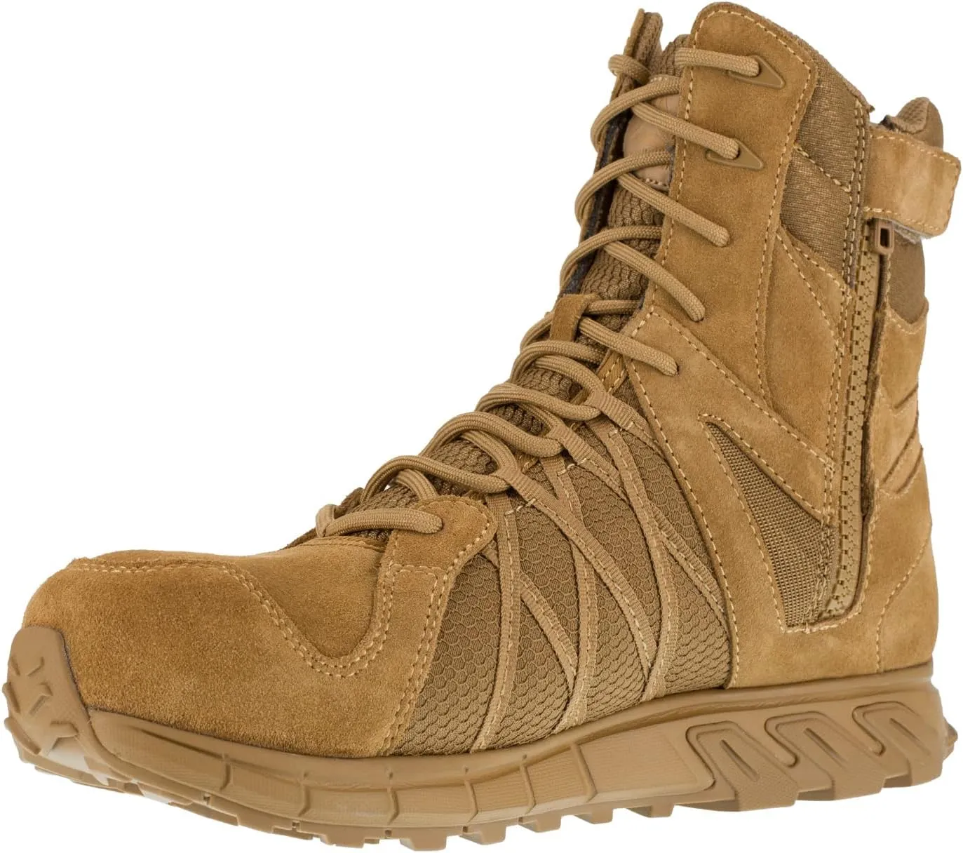 Reebok Men's Trailgrip Safety Toe 8" Tactical Boot with Side Zipper Military