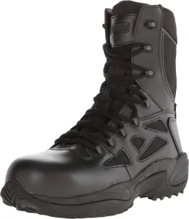 Reebok Work Men's Rapid Response RB Safety Toe 8" Stealth Boot with Side Zipper Military & Tactical