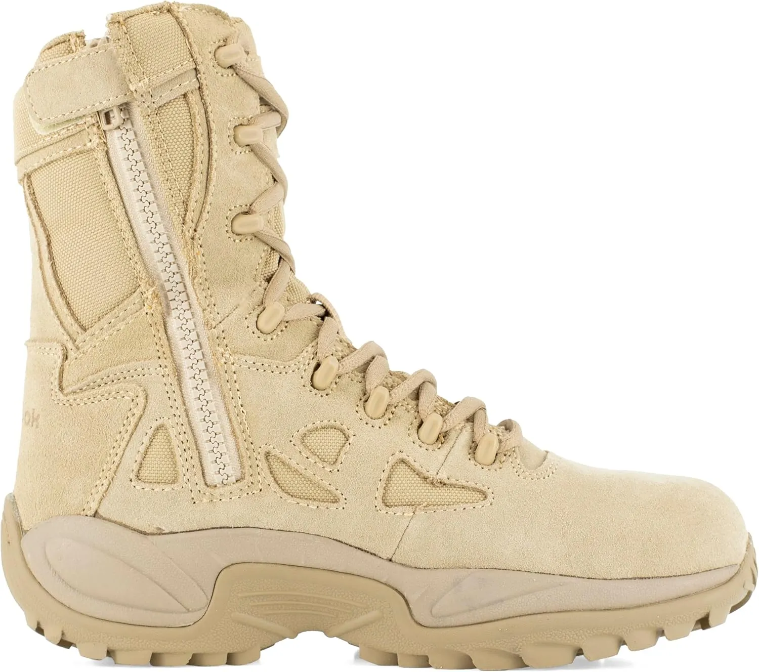 Reebok Work Men's Rapid Response RB Safety Toe 8" Stealth Boot with Side Zipper Military & Tactical
