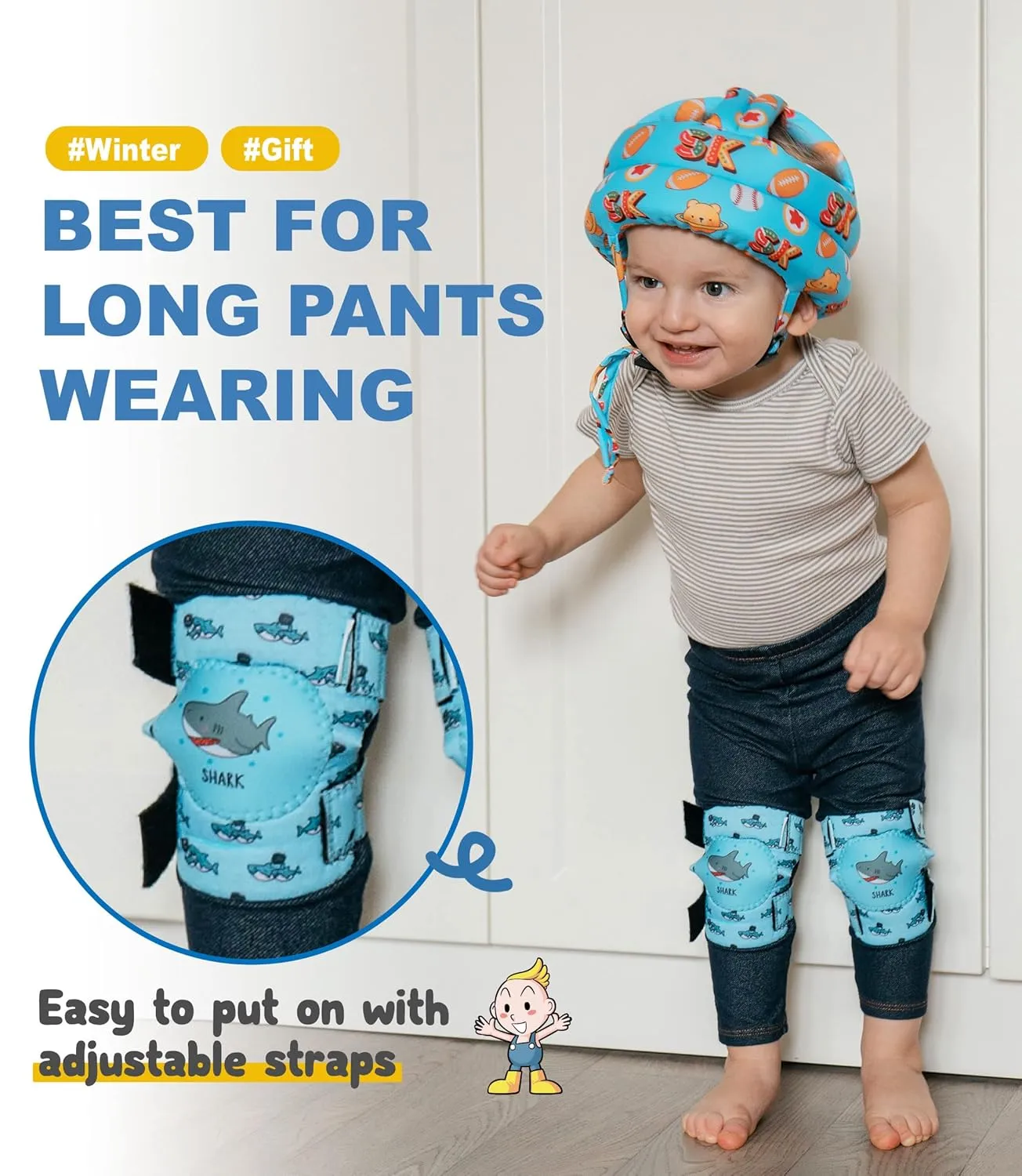 Simply Kids Toddler Knee Pads for Crawling Walking (2 Pairs) - Baby Knee Protector for Toddler, Infant, Girl, Boy, Crawler - Rodilleras para Bebe