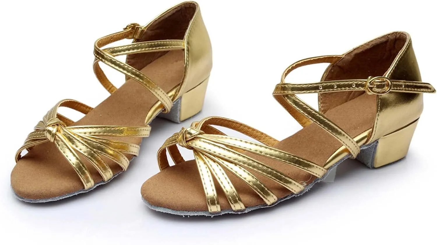 Summer Women Low Heel Sandals Satin Latin Dance Shoes Fashion Cross Straps Open Toe Ballroom Performance Dancing Wedding Shoes