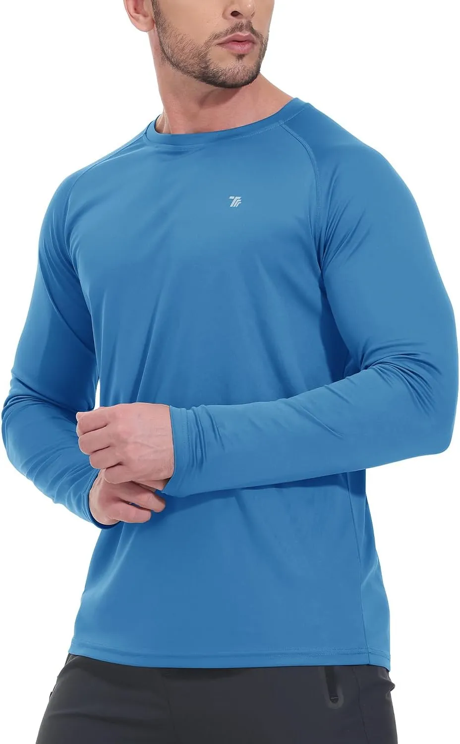 TBMPOY Mens Sun Protection Hiking Shirts Long Sleeve Water UPF 50  SPF UV Shirts Lightweight Fishing Hiking Swimming