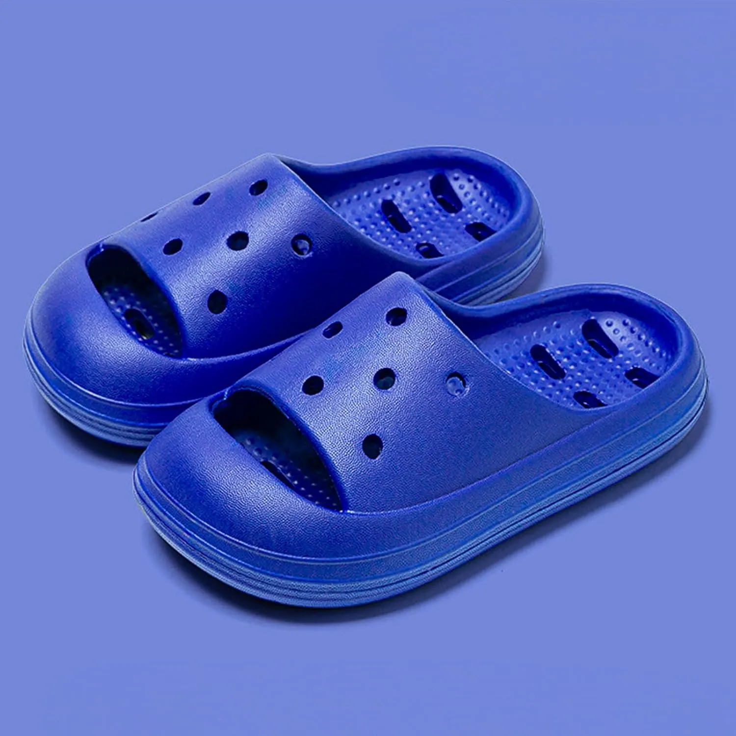 techcity Boys Girls Slide Sandals Soft Cushioned Thick Sole Non-slip Summer Slippers Quick Drying Bathroom Shower Pool Beach Sandals for Toddler Little Kids