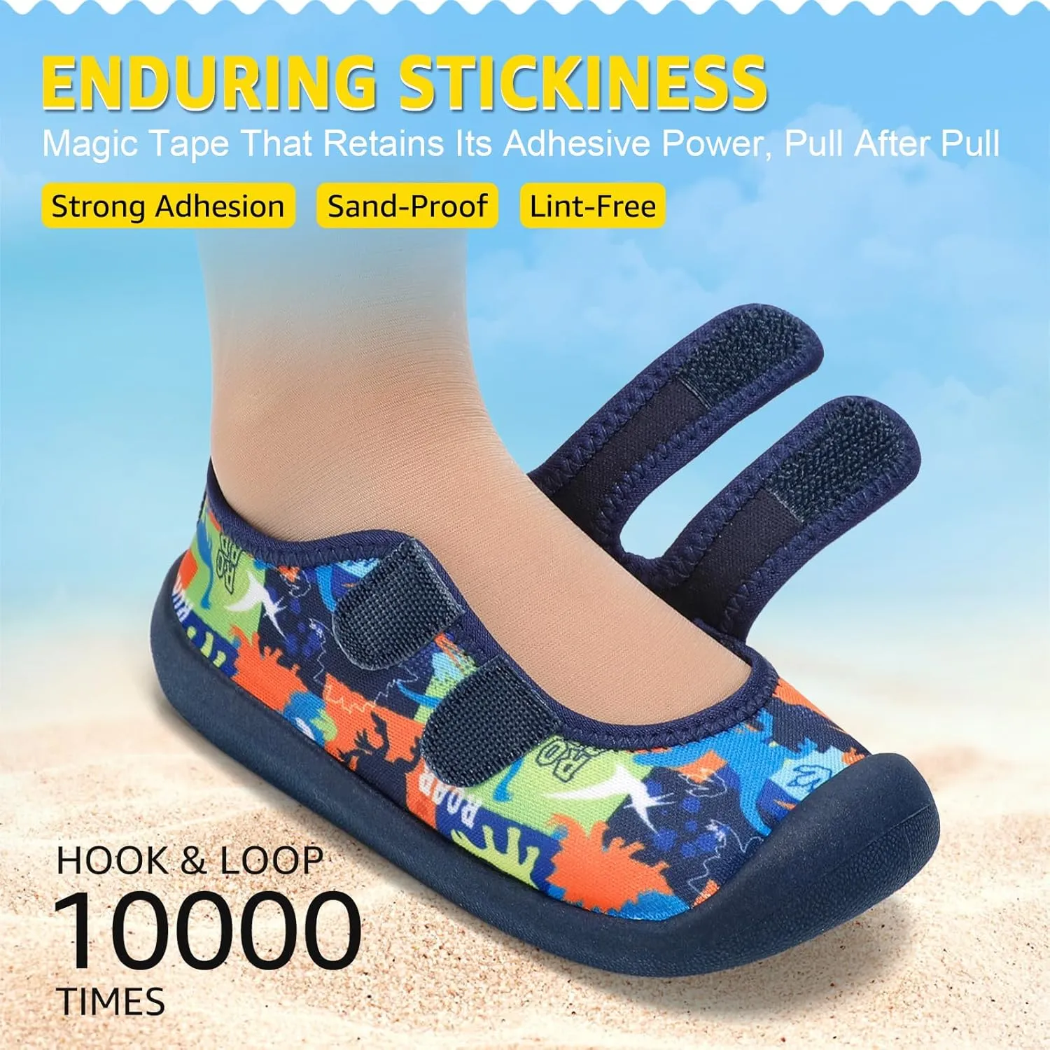 Toddler Water Shoes Boys Girls Unisex Summer Beach Quick Dry Non Slip Hook and Loop Swim Barefoot Aqua Socks