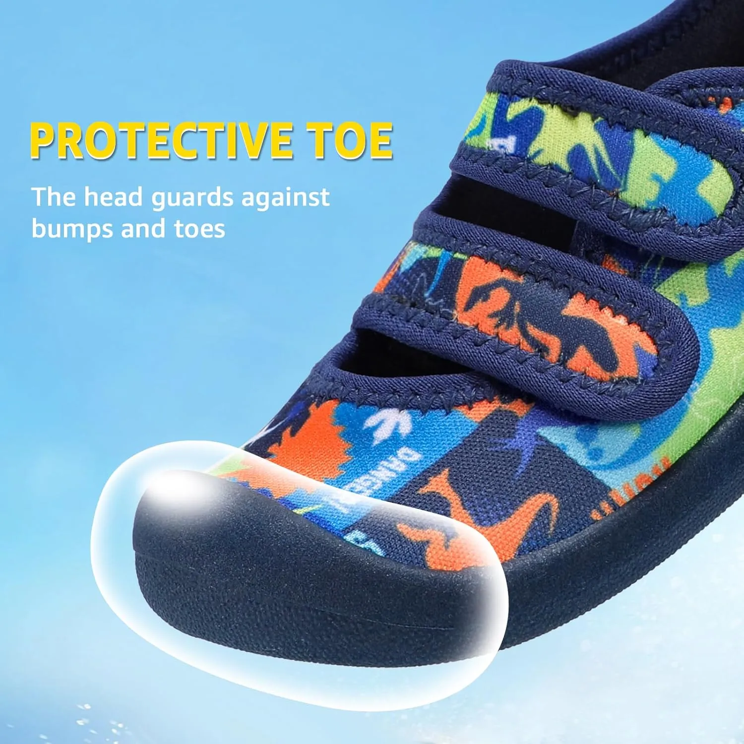 Toddler Water Shoes Boys Girls Unisex Summer Beach Quick Dry Non Slip Hook and Loop Swim Barefoot Aqua Socks