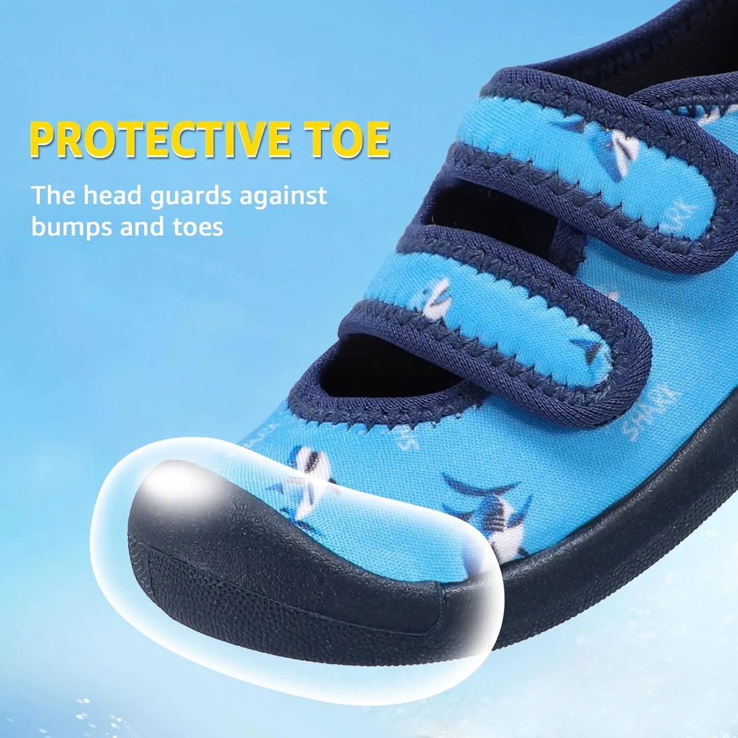 Toddler Water Shoes Boys Girls Unisex Summer Beach Quick Dry Non Slip Hook and Loop Swim Barefoot Aqua Socks