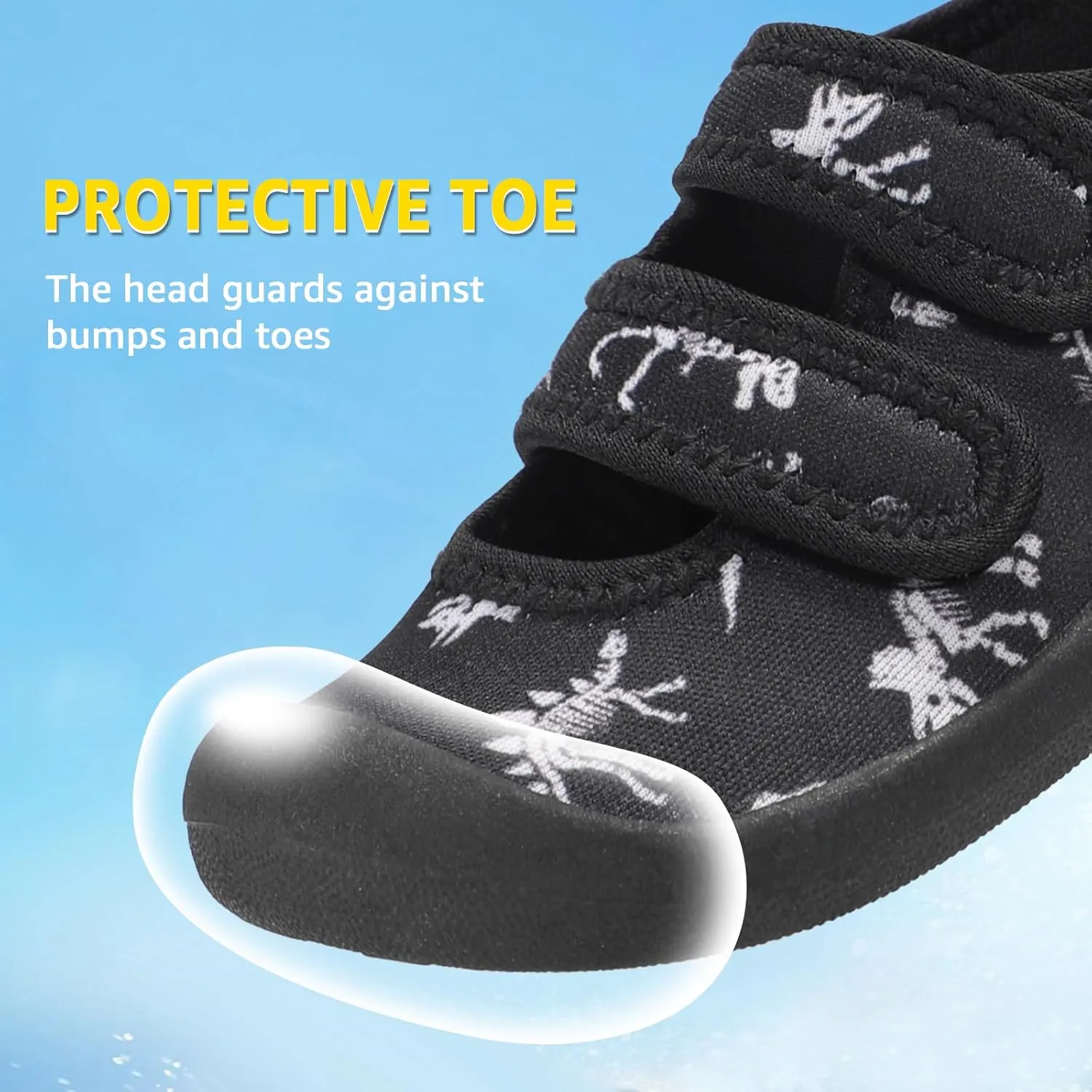 Toddler Water Shoes Boys Girls Unisex Summer Beach Quick Dry Non Slip Hook and Loop Swim Barefoot Aqua Socks