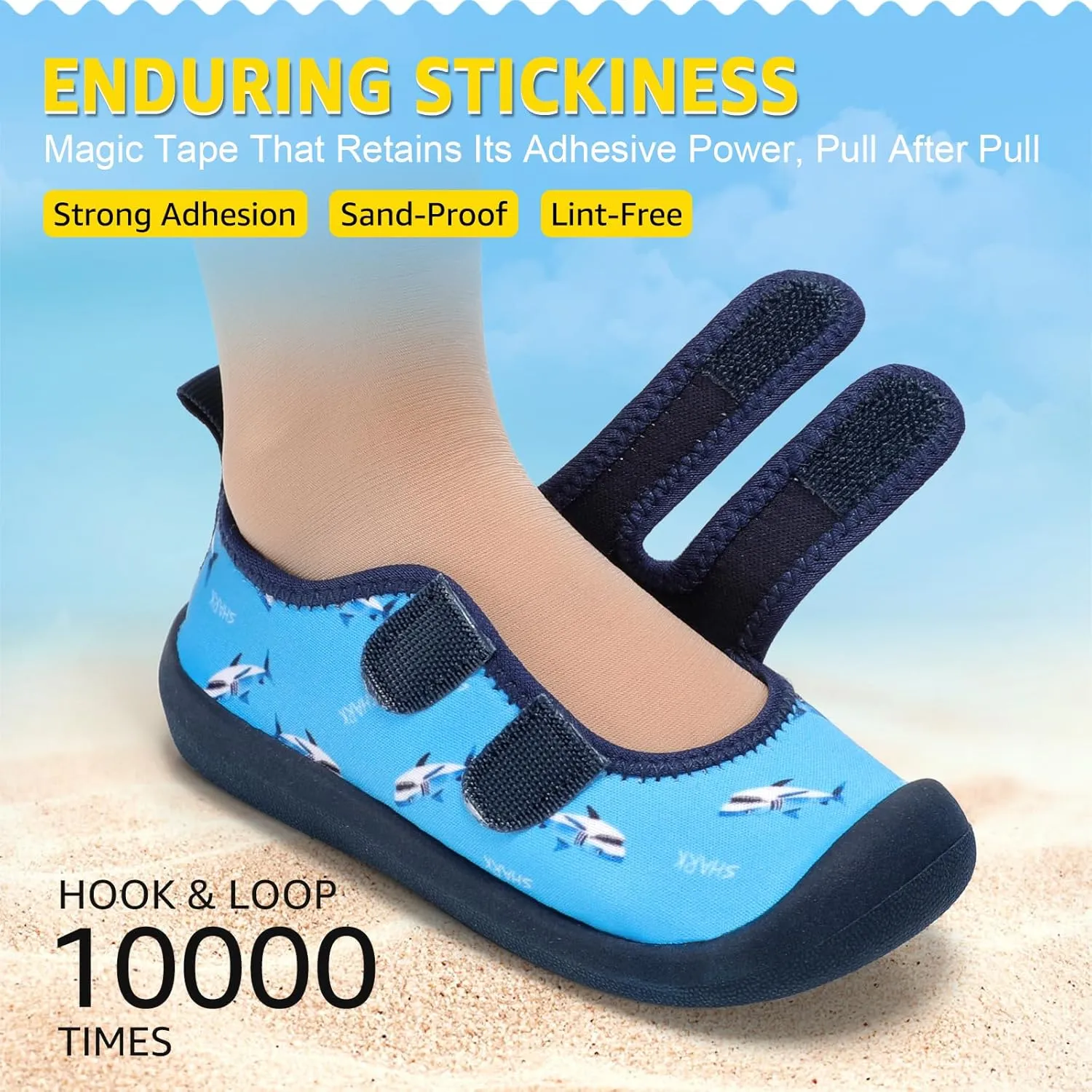 Toddler Water Shoes Boys Girls Unisex Summer Beach Quick Dry Non Slip Hook and Loop Swim Barefoot Aqua Socks