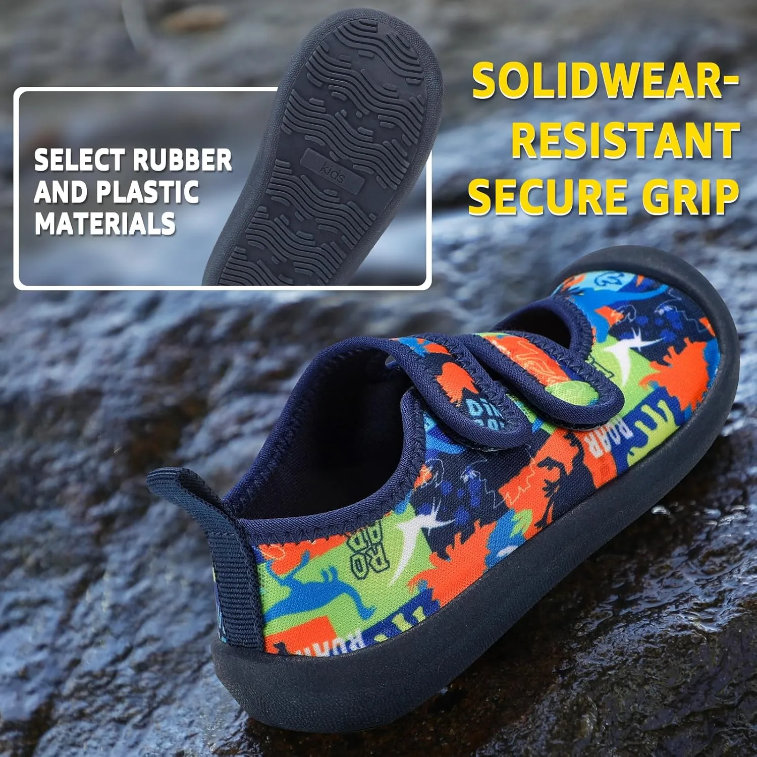 Toddler Water Shoes Boys Girls Unisex Summer Beach Quick Dry Non Slip Hook and Loop Swim Barefoot Aqua Socks
