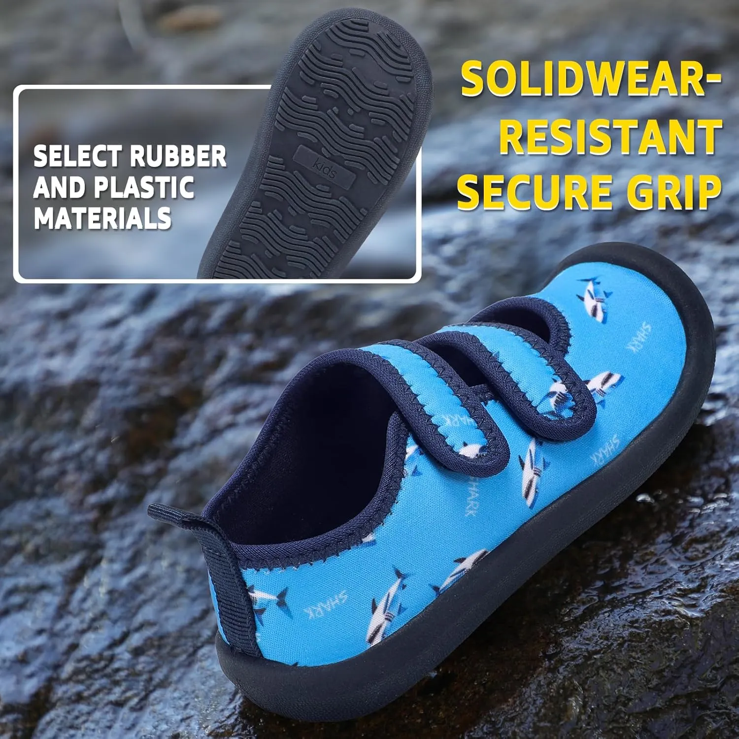 Toddler Water Shoes Boys Girls Unisex Summer Beach Quick Dry Non Slip Hook and Loop Swim Barefoot Aqua Socks