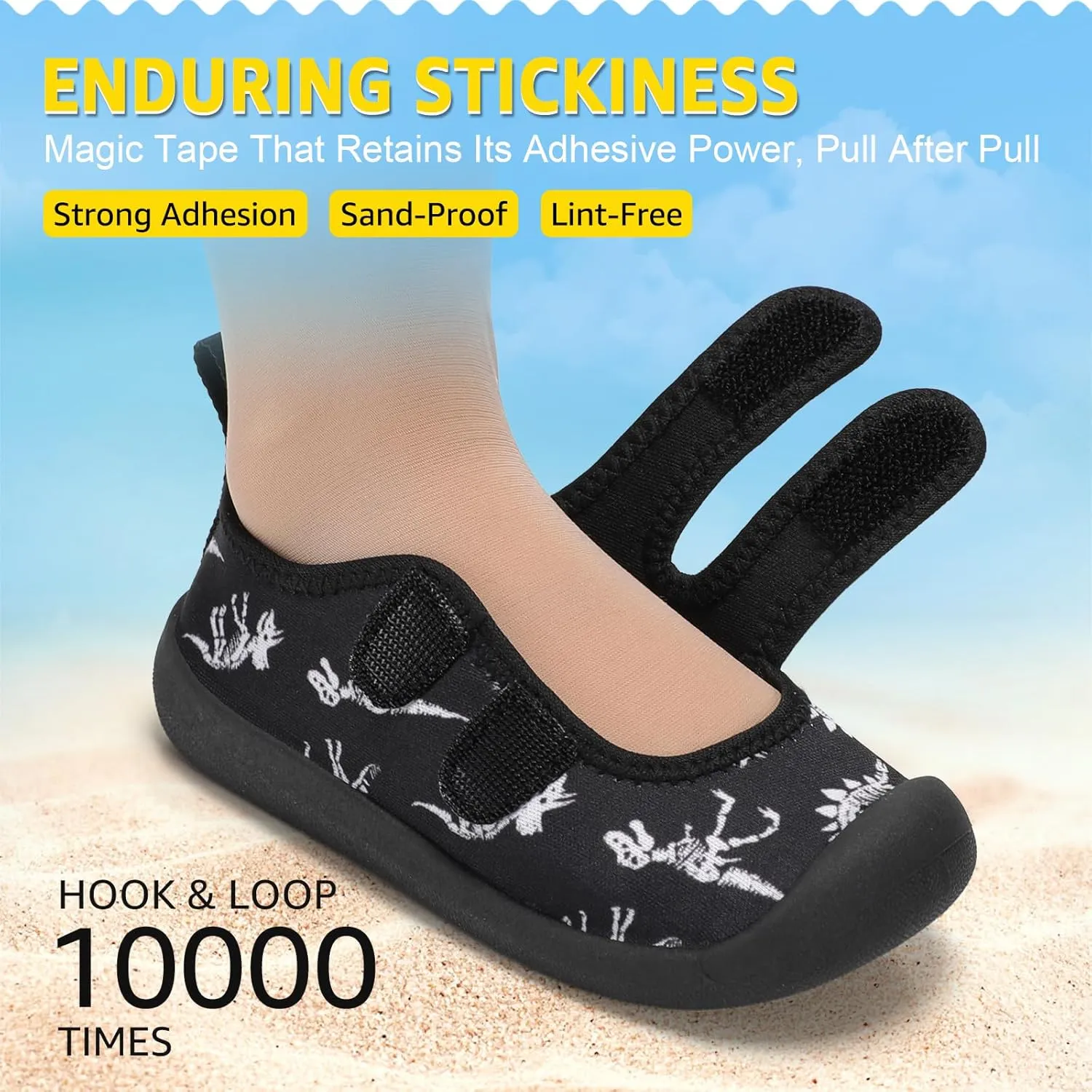 Toddler Water Shoes Boys Girls Unisex Summer Beach Quick Dry Non Slip Hook and Loop Swim Barefoot Aqua Socks