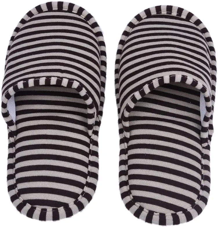 VGEBY Travel Portable Foldable Reusable Indoor Soft Cotton Anti-Slip Slippers for Home Hotel House Slippers