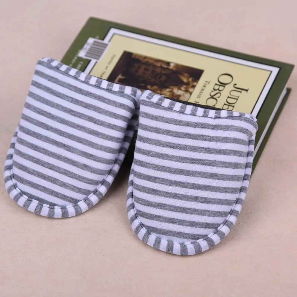 VGEBY Travel Portable Foldable Reusable Indoor Soft Cotton Anti-Slip Slippers for Home Hotel House Slippers