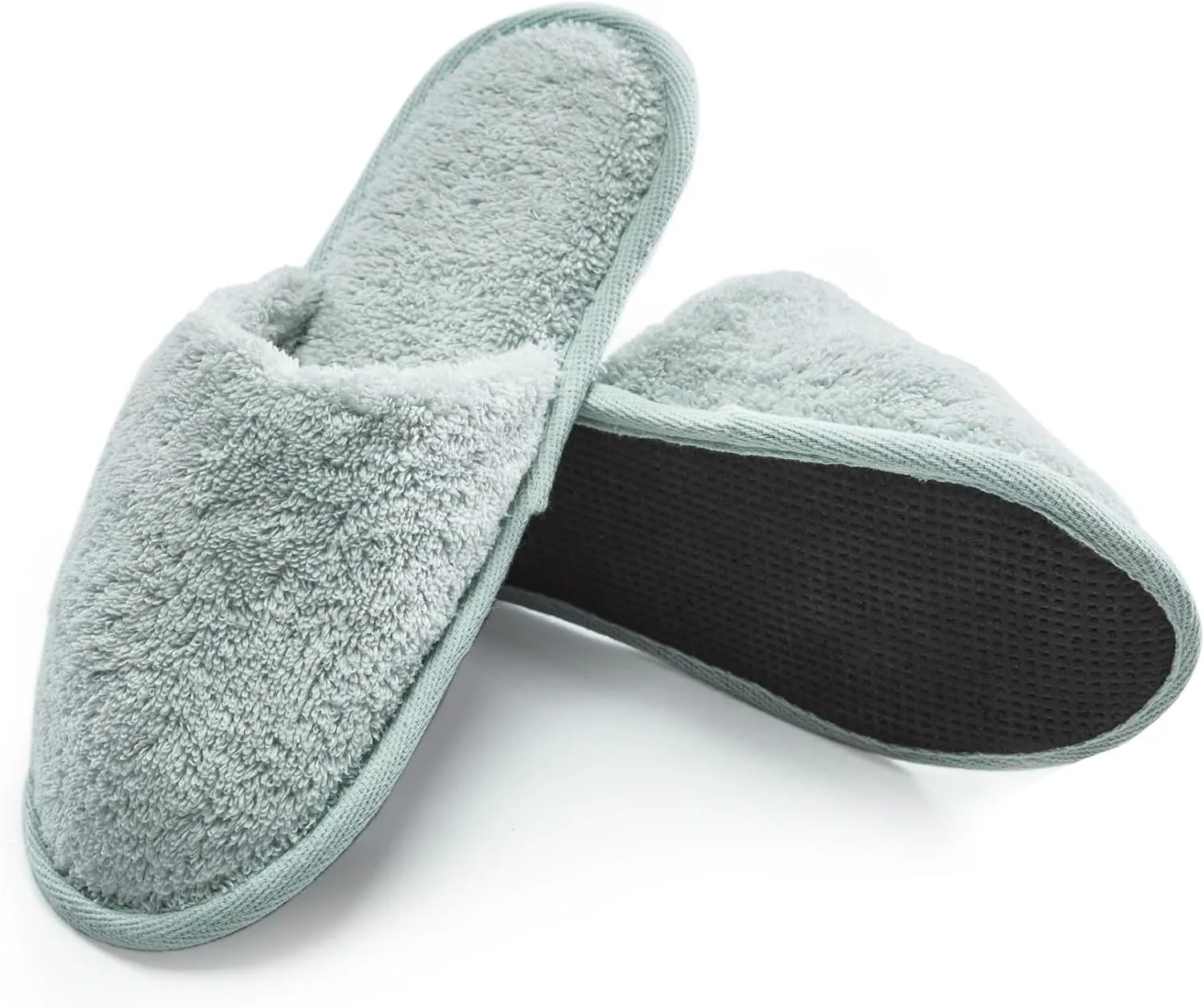 Womens Cotton Bath Slippers, Terry Cloth Spa Slippers for Women