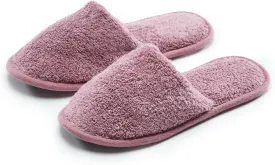 Womens Cotton Bath Slippers, Terry Cloth Spa Slippers for Women
