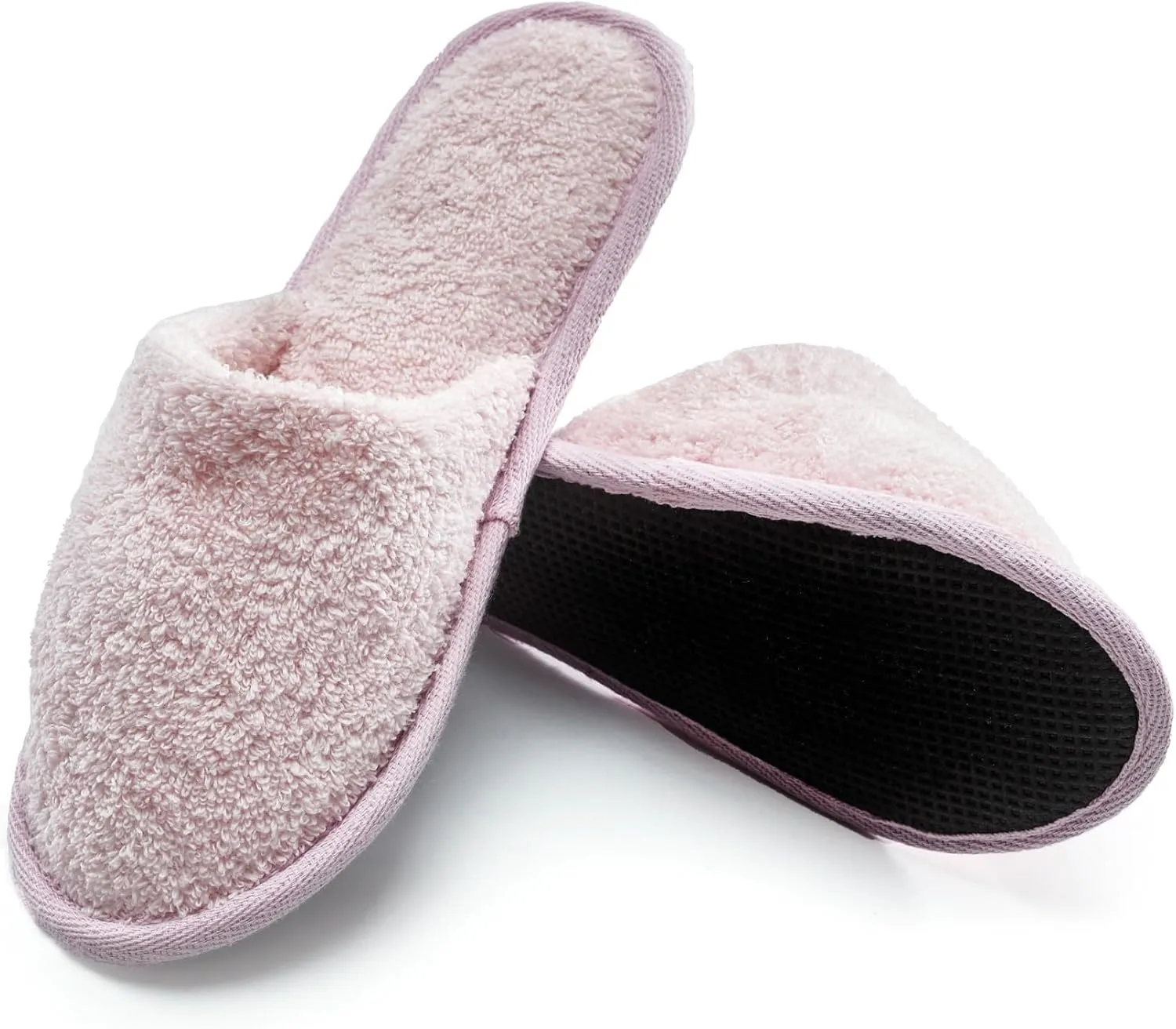 Womens Cotton Bath Slippers, Terry Cloth Spa Slippers for Women