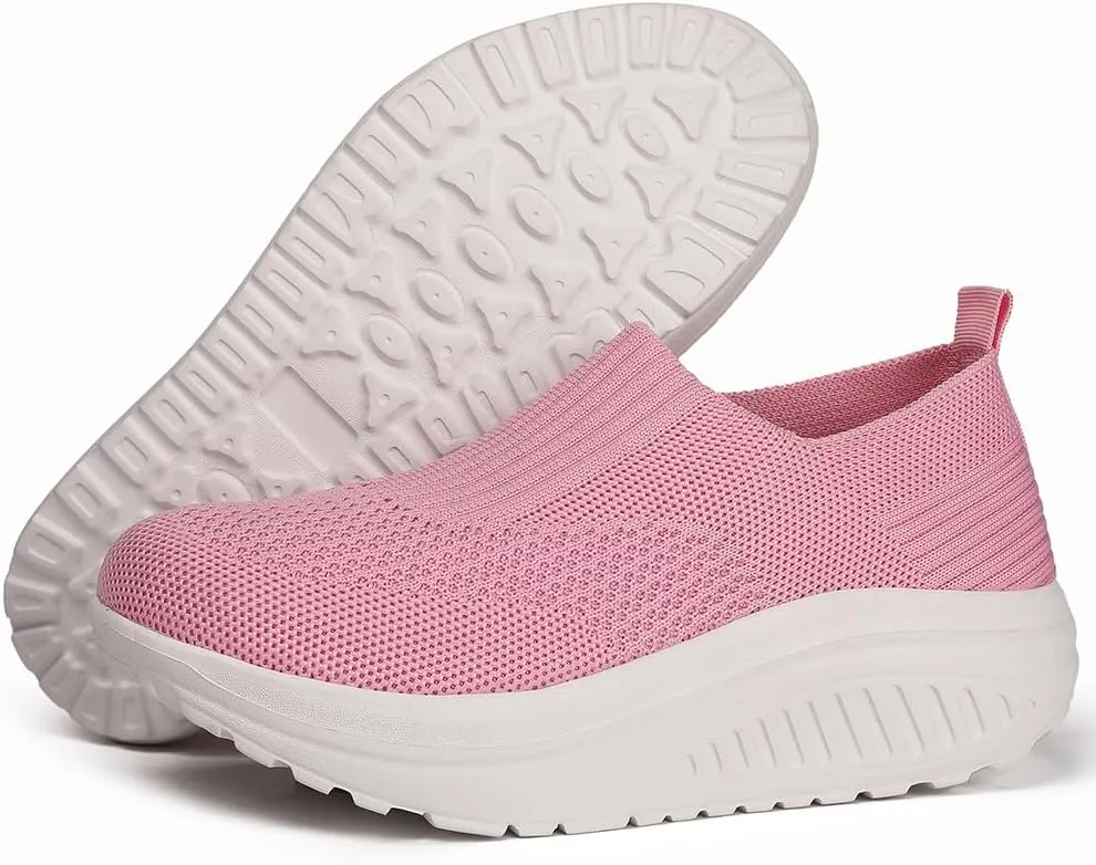 Women's Walking & Jogging Shoes - Light Mesh, Non Slip, Breathable Casual Slip-On Shoes