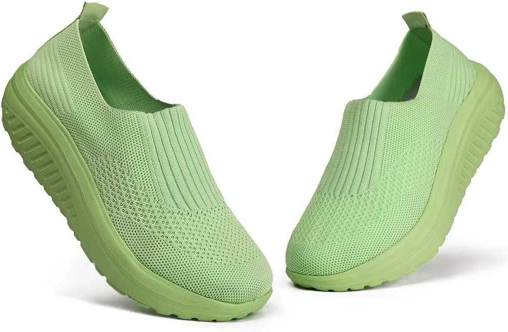 Women's Walking & Jogging Shoes - Light Mesh, Non Slip, Breathable Casual Slip-On Shoes