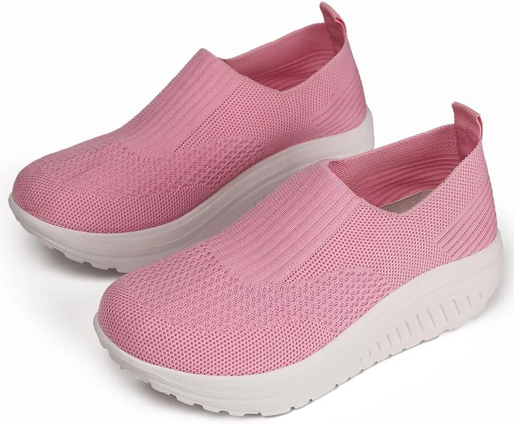Women's Walking & Jogging Shoes - Light Mesh, Non Slip, Breathable Casual Slip-On Shoes