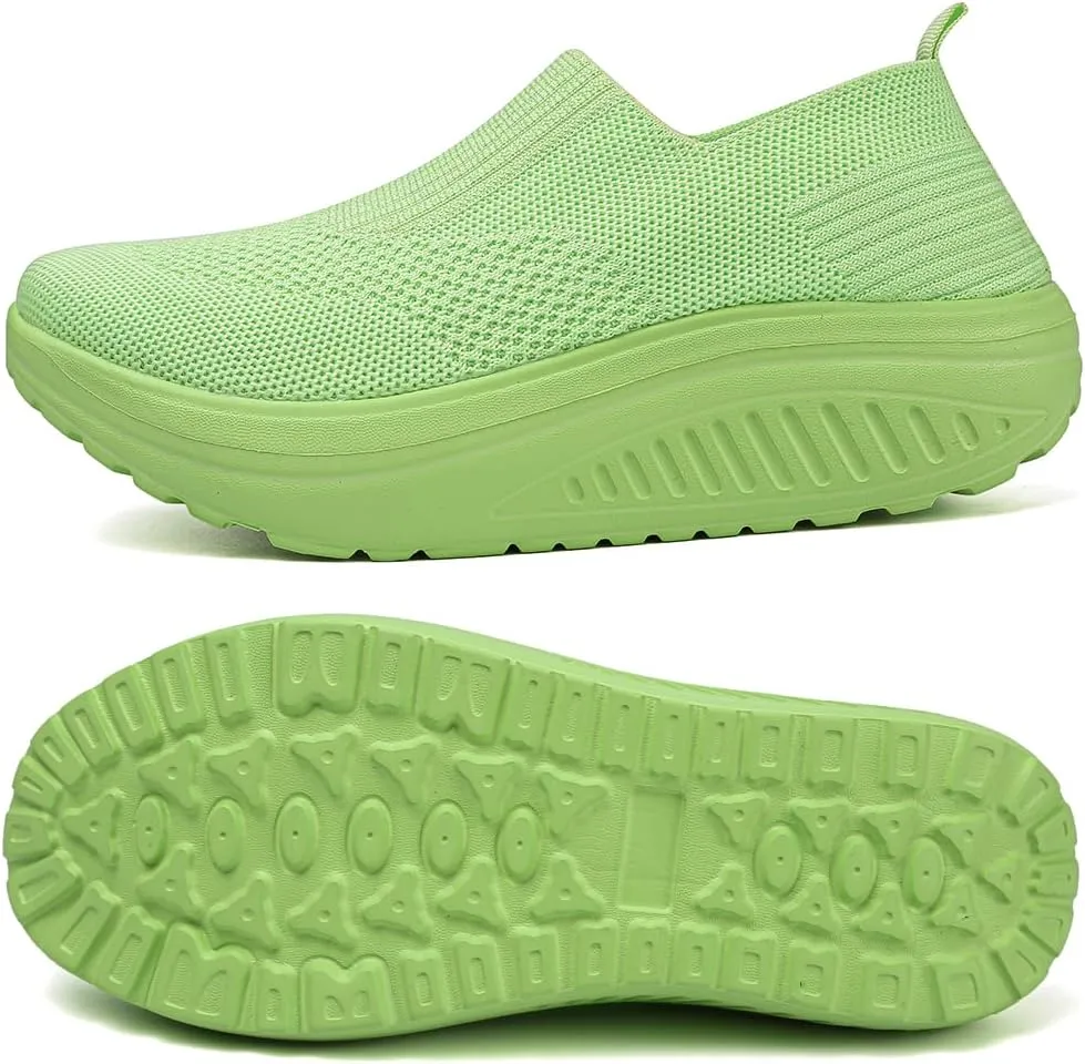 Women's Walking & Jogging Shoes - Light Mesh, Non Slip, Breathable Casual Slip-On Shoes
