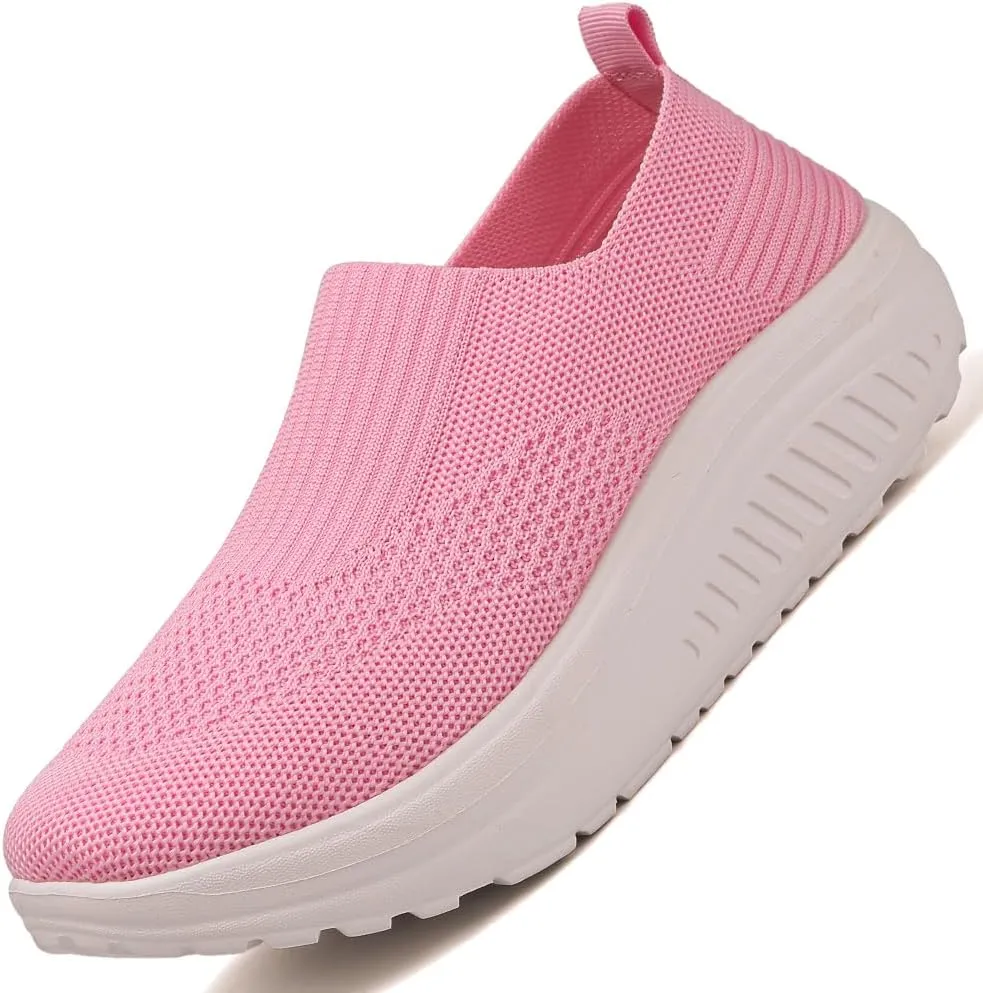 Women's Walking & Jogging Shoes - Light Mesh, Non Slip, Breathable Casual Slip-On Shoes