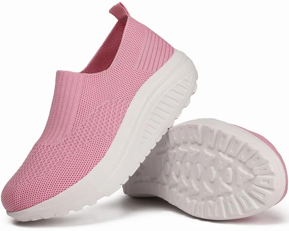 Women's Walking & Jogging Shoes - Light Mesh, Non Slip, Breathable Casual Slip-On Shoes