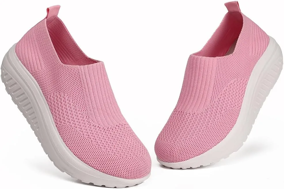 Women's Walking & Jogging Shoes - Light Mesh, Non Slip, Breathable Casual Slip-On Shoes