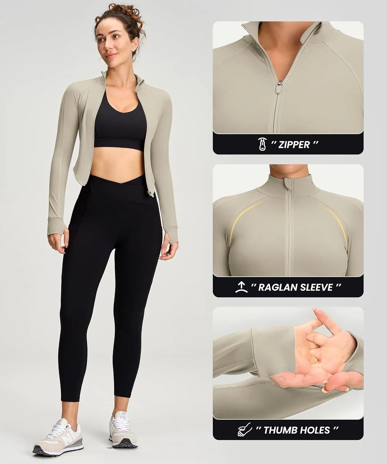 Womens Zip Up Bbl Jacket Lightweight Cropped Athletic Jacket Track Gym Workout Jackets for Running Yoga Hiking