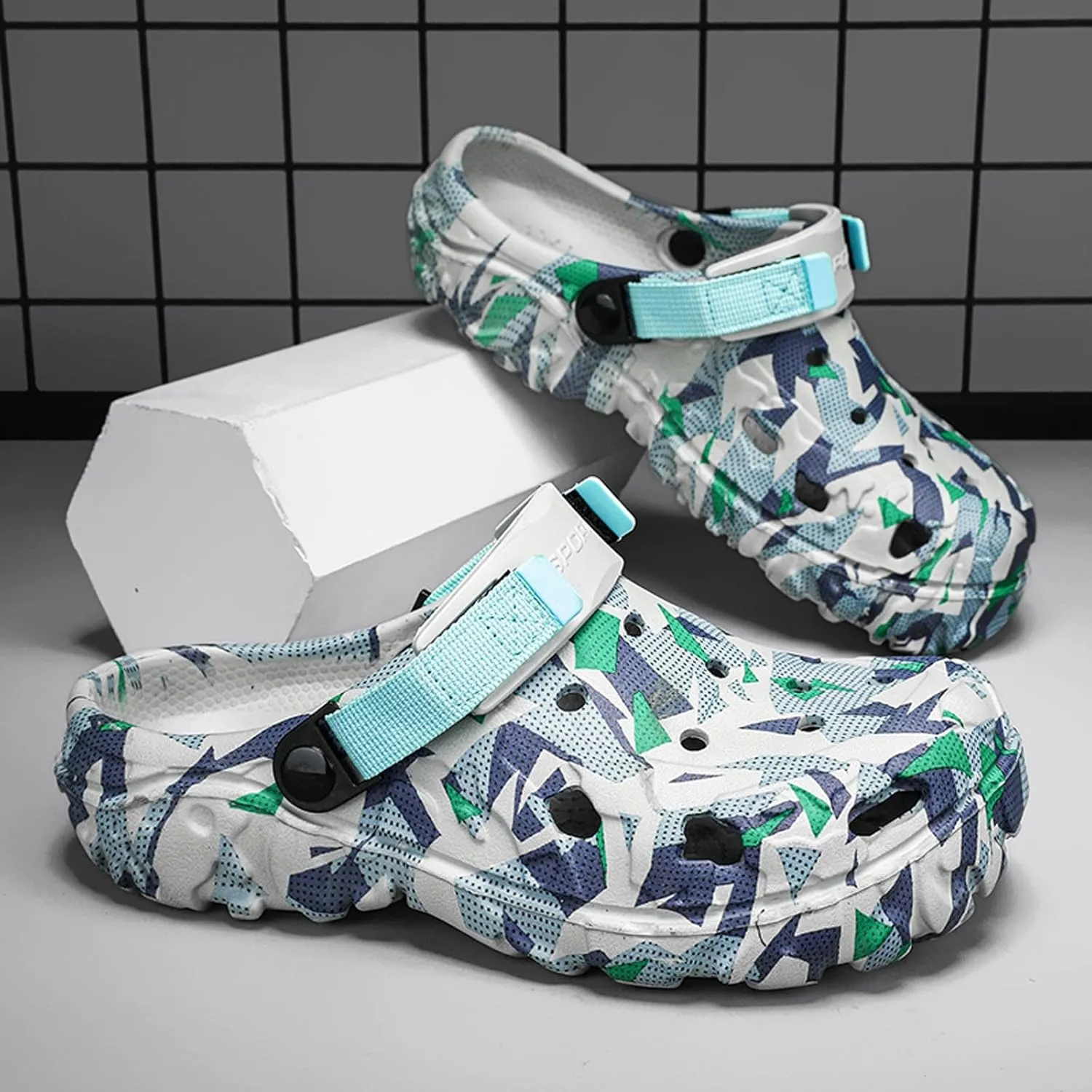 YUKTOPA Men's Clogs Outdoor Athletic Sports Sandals Adult Slip On Garden Shoes Summer Water Beach Shoes Casual Slippers Lightweight Breathable Non Slip
