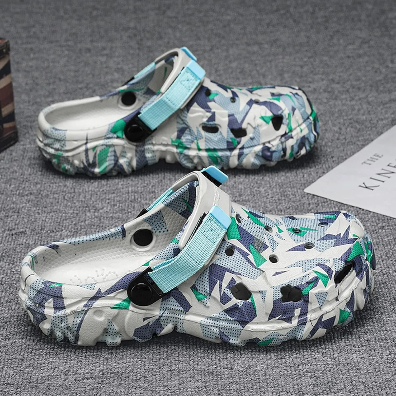 YUKTOPA Men's Clogs Outdoor Athletic Sports Sandals Adult Slip On Garden Shoes Summer Water Beach Shoes Casual Slippers Lightweight Breathable Non Slip