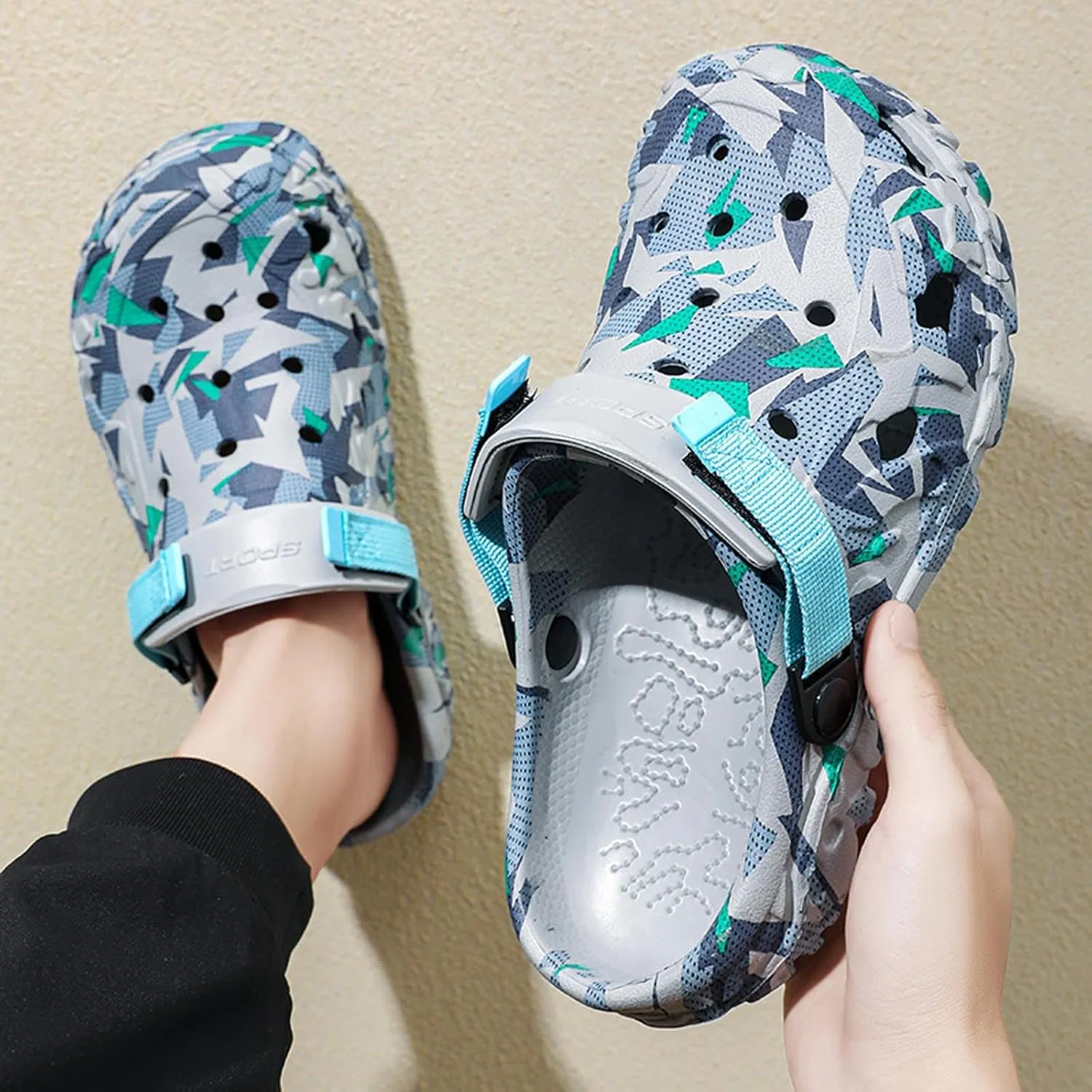 YUKTOPA Men's Clogs Outdoor Athletic Sports Sandals Adult Slip On Garden Shoes Summer Water Beach Shoes Casual Slippers Lightweight Breathable Non Slip